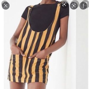 Urban Outfitters black and yellow overall dress